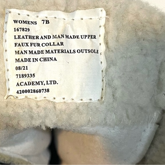 Magellan Outdoors | Leather Fuzzy Faux Fur Snow Winter Booties - Picture 7 of 10